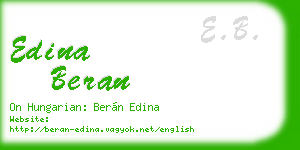 edina beran business card
