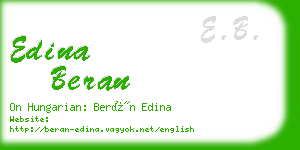 edina beran business card